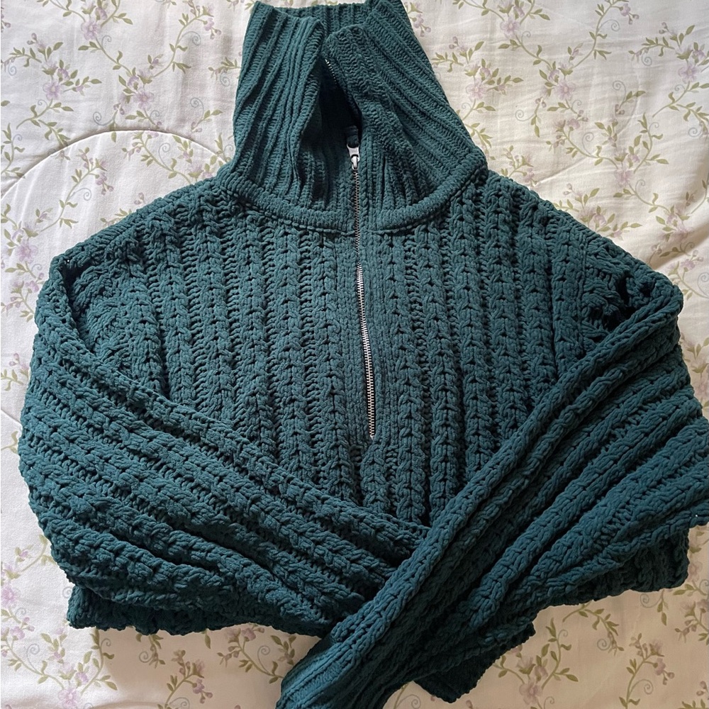 Aerie Chenille Half Zip Sweater